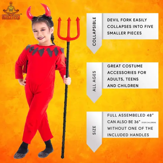 Devil Pitchfork Costume Accessories - Devils Demon Prop Pitch Fork Trident Accessory for Adults and Kids {4}