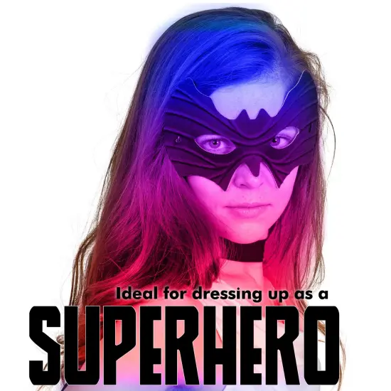 Bat Eye Mask Costume - Superhero Black Bat Face Masks Dress Up Costume Accessories for Adults and Kids {2}