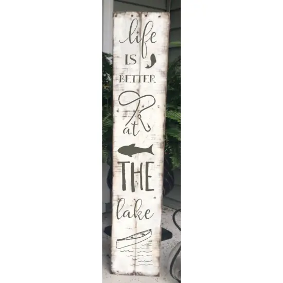 Life at the Lake Vertical Porch Sign Stencil {4}