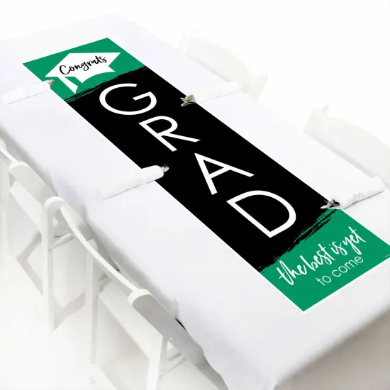 Big Dot of Happiness Green Graduation Party Door Decoration - Vertical Banner {6}