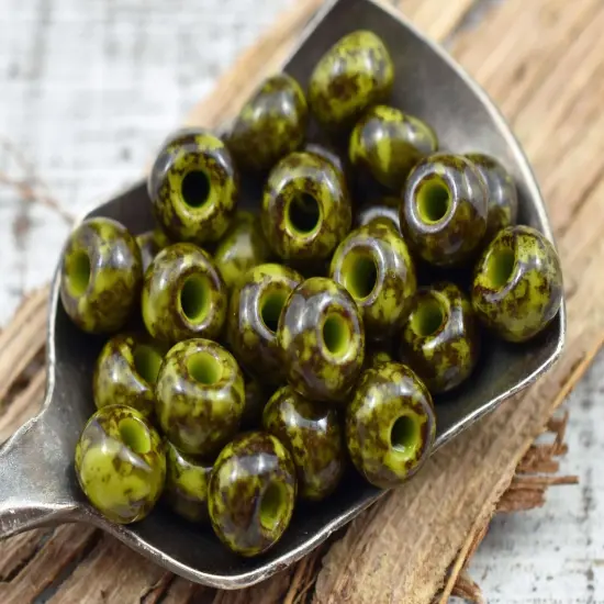 50G Chartreuse Picasso Czech 2/0 Seed Beads {1}