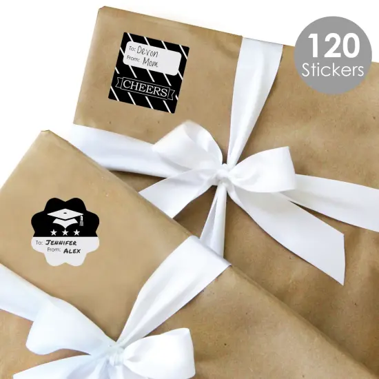 Big Dot of Happiness Graduation Cheers - Assorted Graduation Party Gift Tag Labels - To and From Stickers - 12 Sheets - 120 Stickers {3}