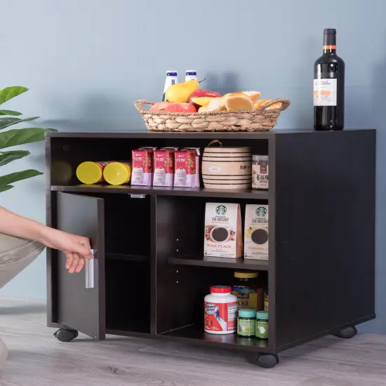Printer Kitchen Office Storage Stand With Casters Black {5}
