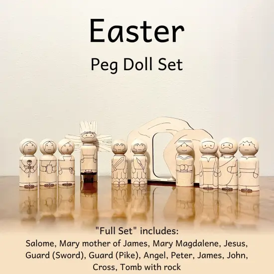 Easter Peg Doll Set with Cross and Tomb by Pegsies&trade; {2}