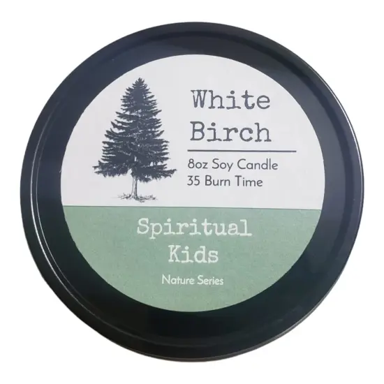 White Birch 8oz Black Tin Soy Candle Hand Poured with Fragrant/Essential Oils! | 35-40 Hour Burn Time | Holiday Candle | Woodsy Candle | {1}