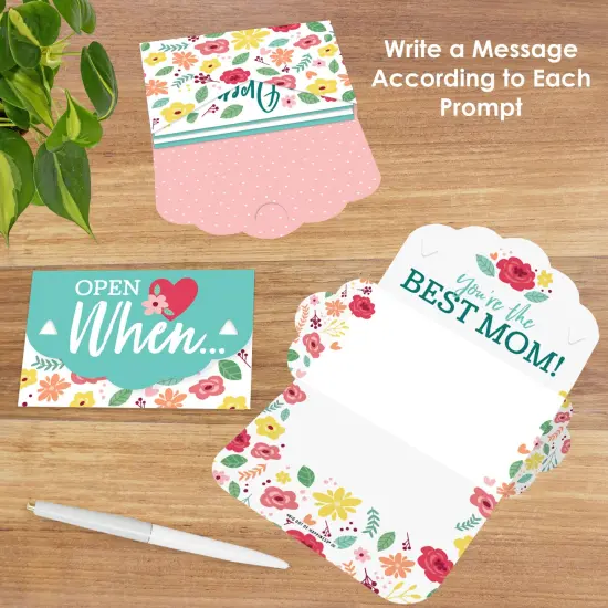 Big Dot of Happiness Colorful Floral Happy Mother's Day - Cards for Mom Gift Box Kit - Open When Letters - Set of 8 {3}