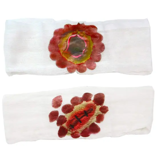 Bloody Wound Gauze Bandage - Halloween Blood Costume Bandages 1 Piece Assorted Styles {1}