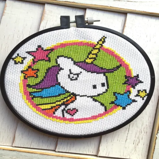 Bad Unicorn Counted Cross Stitch DIY KIT {1}