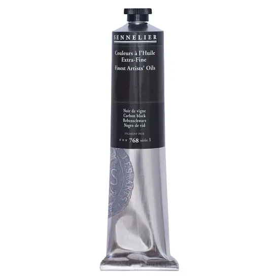 Sennelier Artists' Extra Fine Oil Paint - Carbon Black, 200 ml tube {2}