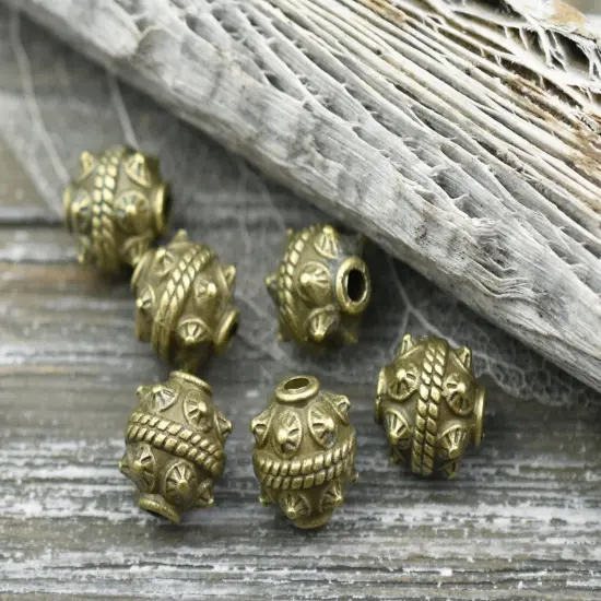 *30* 11x10mm Antique Bronze Drum Beads {2}