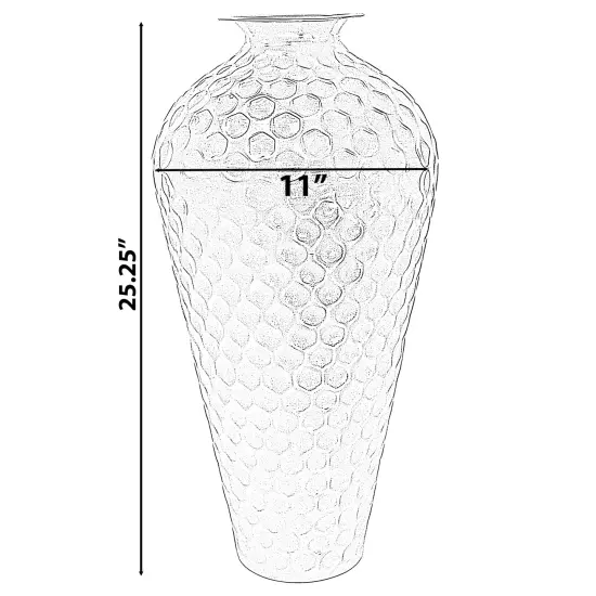 Decorative Modern Gold Metal Hammered Floor Vase - Elegant 25-Inch-Tall Bottle Shape for Entryway, Living Room, or Dining Room Perfect for Home Decor, Interior Design, Flower Arrangement Display {4}