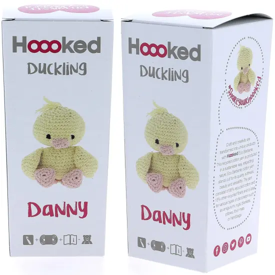 Multipack of 2 - Hoooked Duckling Danny Yarn Kit W/Eco Barbante Yarn-Yellow & Peach {1}