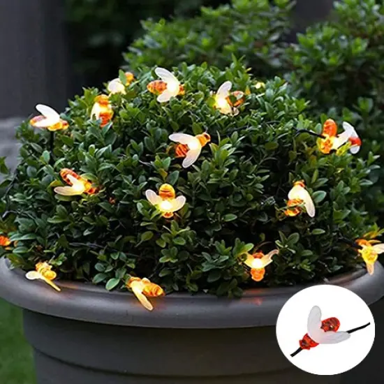 Perfect Holiday LED Solar String Lights - Bee Design {3}