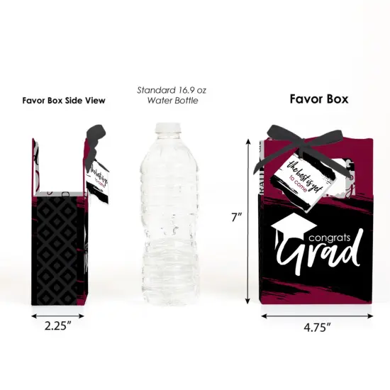 Big Dot of Happiness Maroon Grad - Best is Yet to Come - BurgundyGraduation Party Favor Boxes - Set of 12 {3}