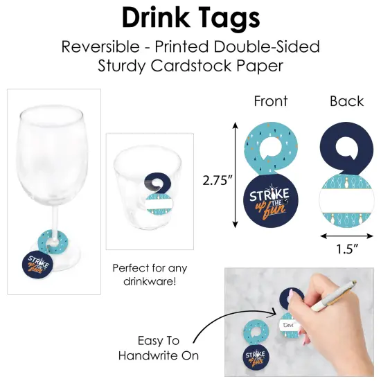 Big Dot of Happiness Strike Up the Fun Bowling Birthday Party or Baby Shower Paper Charger and Table Decorations Chargerific Kit Place Setting for 8 {7}