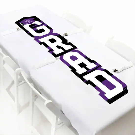 Big Dot of Happiness Purple Graduation Banner - Vertical Shaped Banner Decorations {7}