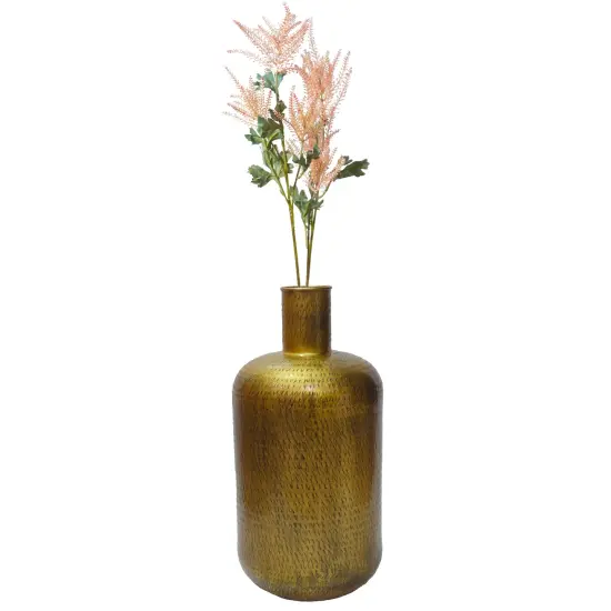 Antique Gold Metal 26 in Tall Floor Bottle Shape Vase for Entryway, Living Room, or Dining Room, Decorative, Tall, Home Decor, Classic Design, Living Room Centerpiece, Gold Finish, Unique Floor Accent {1}
