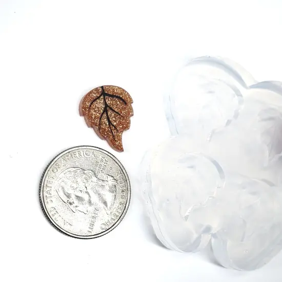Fall Leaf Birch Stud Earring Silicone Mold(A9) {2}