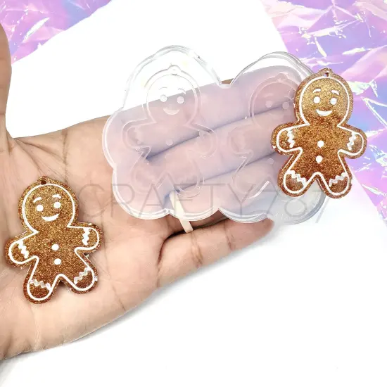 Cute Gingerbread Man Cookie Earring Mold(C3) {1}