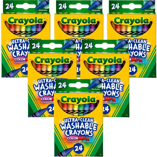 Multipack of 6 - Crayola Washable Crayons-24/Pkg {1}