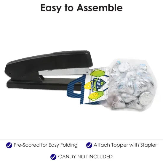 Big Dot of Happiness Let's Rally Pickleball DIY Birthday or Retirement Party Clear Goodie Favor Bag Labels Candy Bags with Toppers Set of 24 {6}