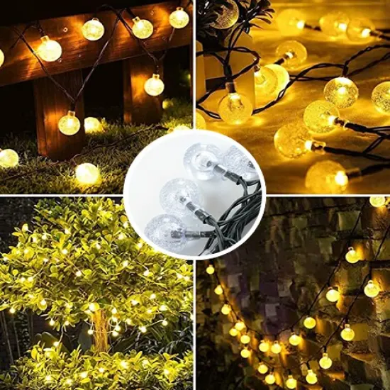 Perfect Holiday 30 LED Solar Bulb String Lights Warm white {3}