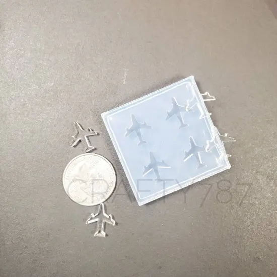 Airplane Avion Stud Earring Silicone Mold (B7) {3}