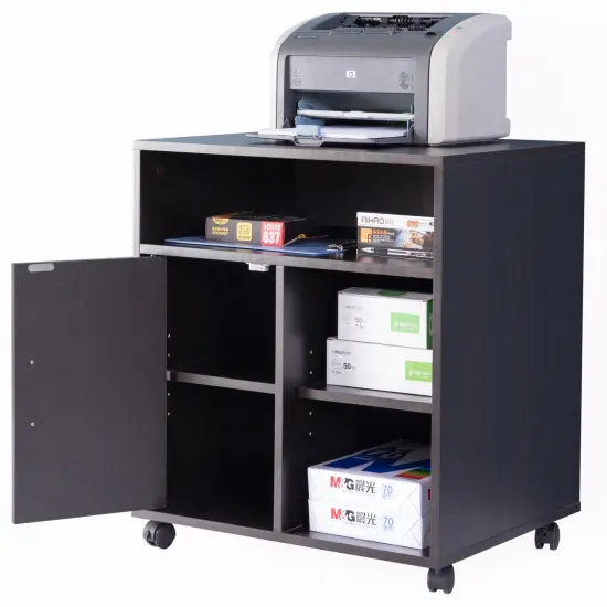 Printer Kitchen Office Storage Stand With Casters Black {8}
