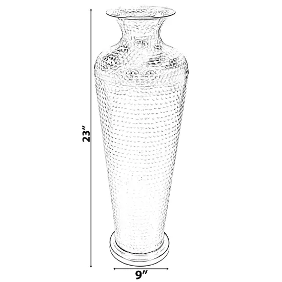 Decorative Modern Gold Metal Hammered Floor Vase - Elegant 23-Inch-Tall Trumpet Shape for Entryway, Living Room, or Dining Room Perfect for Home Decor, Interior Design, Flower Arrangement Display {4}