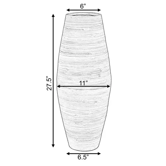 Uniquewise Tall Cylinder Bamboo Floor Vase Decorative Accent for Hotel Lobbies and Spa, Perfect Decor for Living Room or Hallway {4}