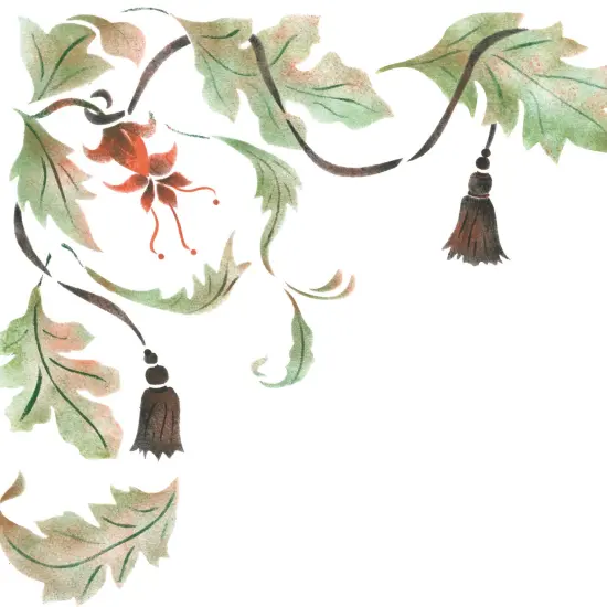 Acanthus Corner Wall Stencil | 2601 by Designer Stencils | Pattern Stencils | Reusable Stencils for Painting | Safe & Reusable Template for Wall Decor | Try This Stencil Instead of a Wallpaper | Easy to Use & Clean Art Stencil Pattern {2}