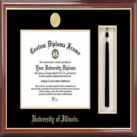 University of Illinois, Urbana-Champaign 11w x 8.5h Tassel Box and Diploma Frame {1}