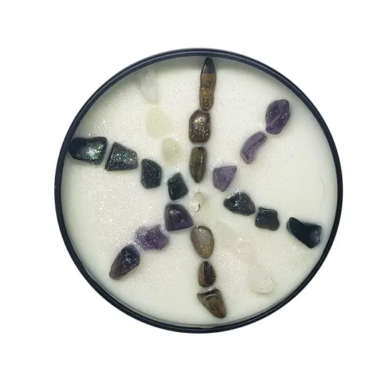 Divine Guidance and Protection Crystal 8 Oz Tin Candle Hand Poured with Soy Wax/Essential Oils, Energized Crystals Healing Crystals,8 Point Star! {2}