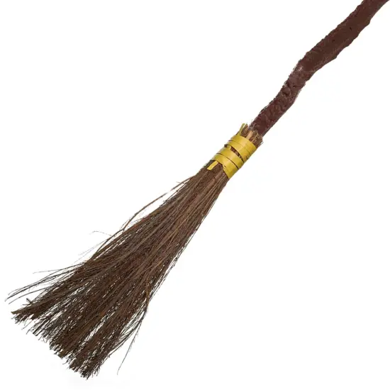 Witch Broomstick Costume Accessories - Realistic Wizard Flying Broom Stick Costumes Accessory for Kids and Adults Brown {3}