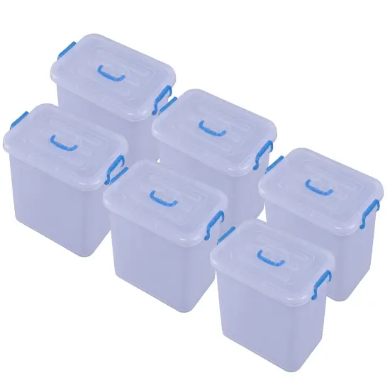 Large Clear Storage Container With Lid and Handles {3}