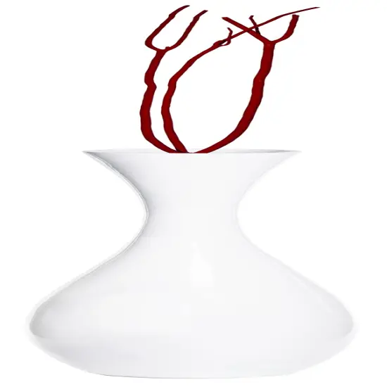 43 Inch Tall White Modern Fiberglass Narrow Trumpet Floor Vase - Contemporary Home Decor Accent Piece for Living Room, Entryway, or Any Room - Sleek Statement Piece for Modern Interior Styling {1}