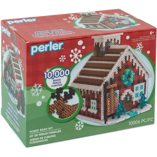 Perler Fused Bead Kit-3D Winter Lodge Gingerbread {2}