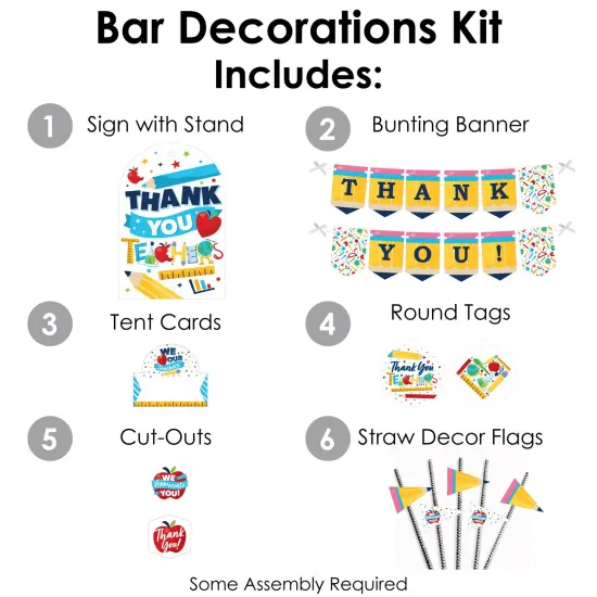 Big Dot of Happiness Thank You Teachers - DIY Teacher Appreciation Signs - Snack Bar Decorations Kit - 50 Pieces {4}