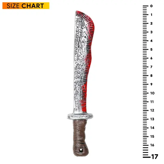 Bloody Machete Costume Prop - Fake Realistic Bleeding Knife Toy for Costumes and Cosplay {5}