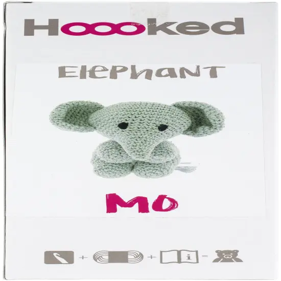 Hoooked Amigurumi DIY Kit W/Eco Barbante Yarn-Elephant Mo - Spring {1}