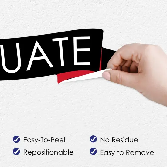 Big Dot of Happiness Red Graduation Party Photo Backdrop - Wall Decals {4}