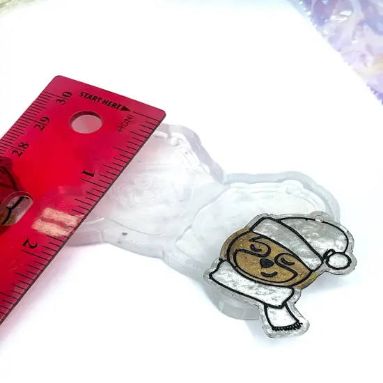 Christmas Sloth Dangle Earring Mold(C6) {3}