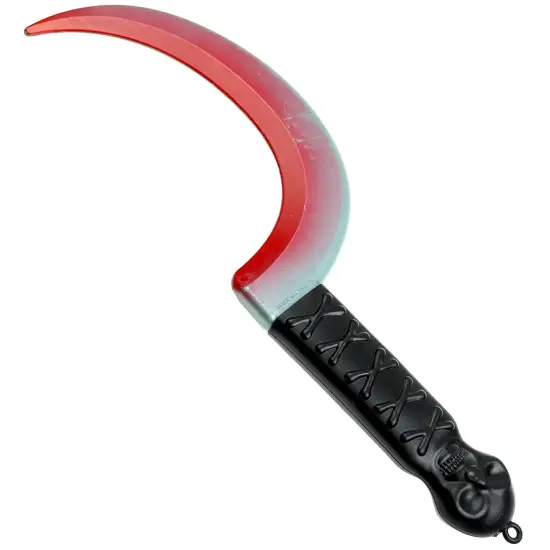 Bloody Sickle Weapon Prop - Fake Zombie Costume Accessories Weapons Knife Props with Jolly Roger Handle {4}