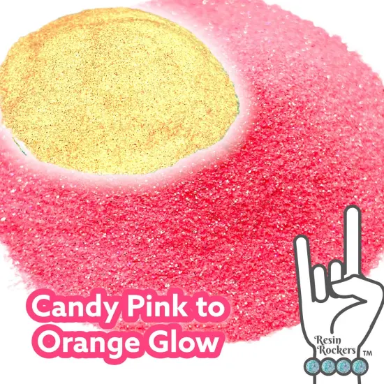 Glamour and Glow Candy Pink to Orange Glow in the Dark Pixie for Poxy Color Changing Microfine Glitter {1}