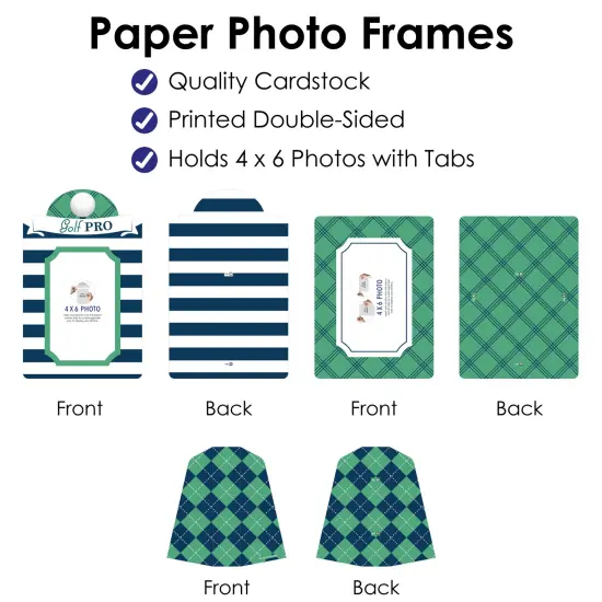 Big Dot of Happiness Par-Tee Time - Golf - Birthday or Retirement Party 4x6 Picture Display - Paper Photo Frames - Set of 12 {6}