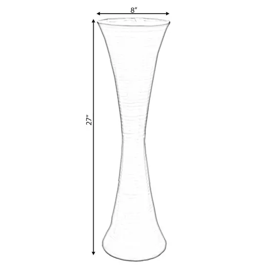Decorative Modern Bamboo Display Floor Vase Hourglass Shape, 27 Inch Natural {10}