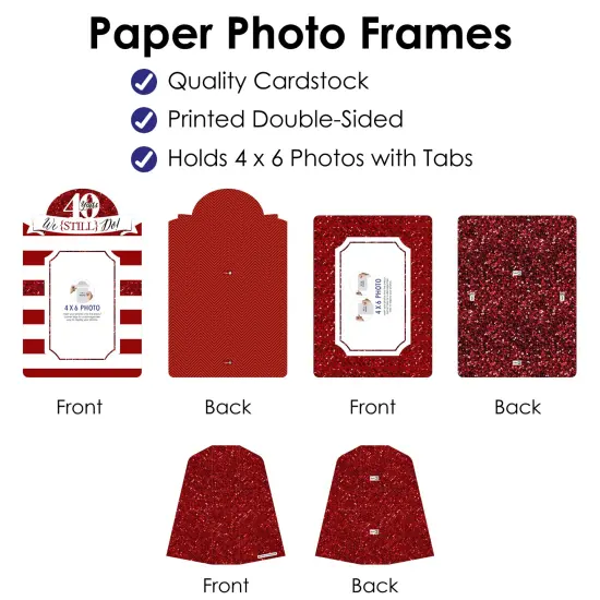 Big Dot of Happiness We Still Do - 40th Wedding Anniversary - Anniversary Party 4x6 Picture Display - Paper Photo Frames - Set of 12 {6}