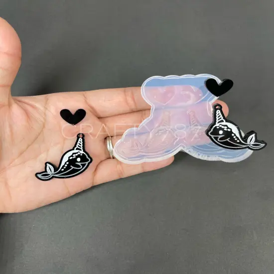 Narwhal Dangle Earring Silicone Mold (D4) {5}