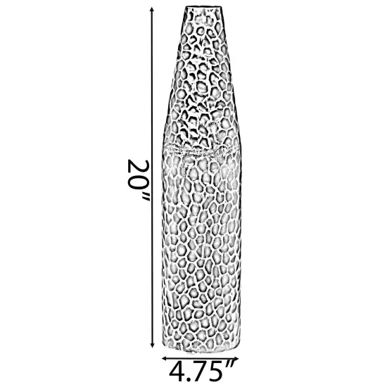 Hammered Metal Decorative Centerpiece Flower Table Vase {5}