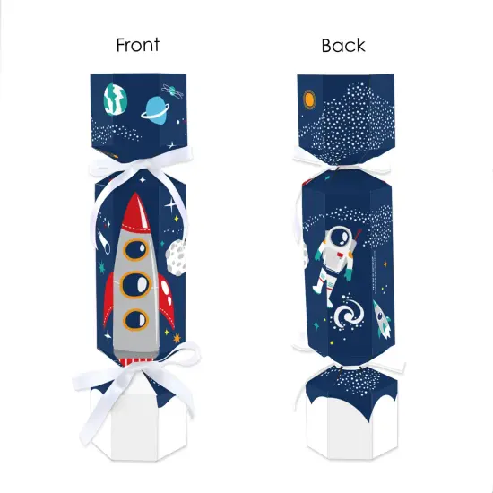 Big Dot of Happiness Blast Off to Outer Space - No Snap Rocket Ship Baby Shower or Birthday Party Table Favors - DIY Cracker Boxes - Set of 12 {7}